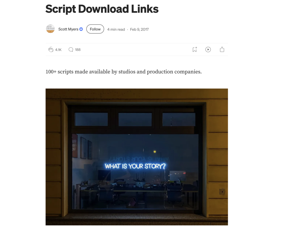 Read Screenplays Online for Free Using These 6 Websites 4 read scripts online