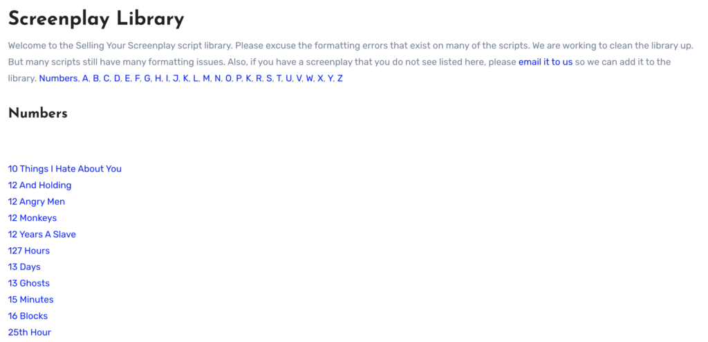 Read Screenplays Online for Free Using These 6 Websites 5 Screenshot 2026 03 03 at 11.06.09