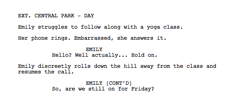 How to write a phone conversation in a screenplay