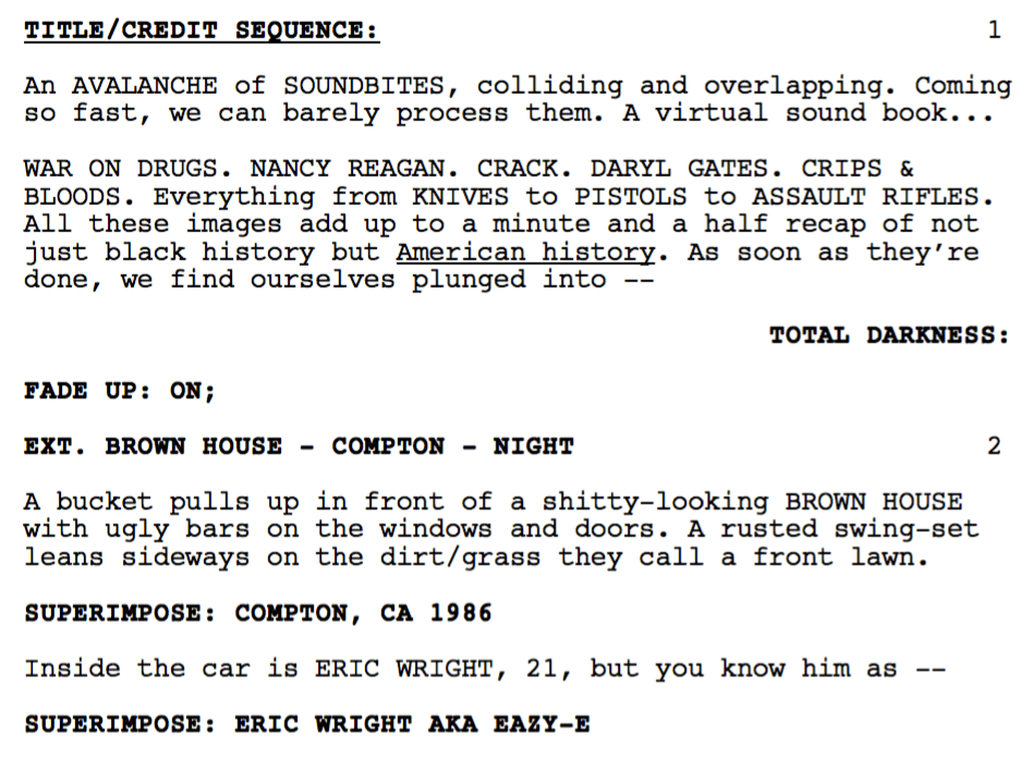 50 Best Screenplays To Read In Every Genre 11 Scan - Screenplay Straight Outta Compton