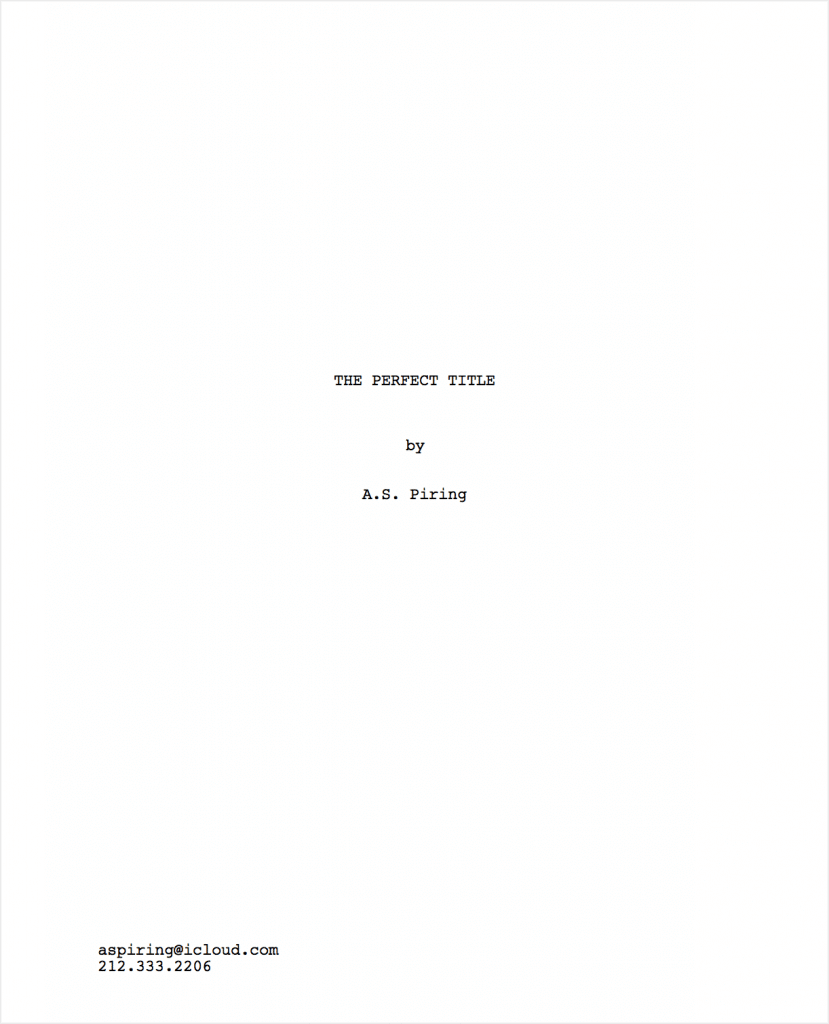 screenplay cover